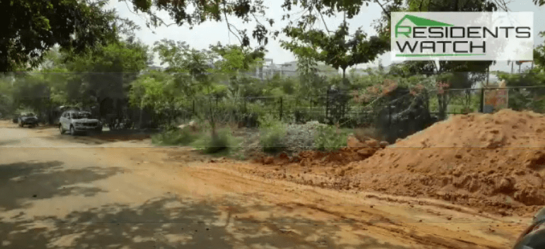 The mess created by BDA contractors of Swabhimaana Tree Park in Sector 3 11